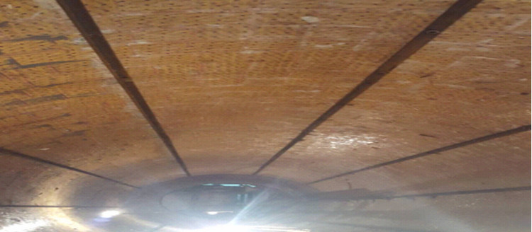 湖北某烧结厂圆筒混淆机使用7163银河官方网址耐磨陶瓷衬板